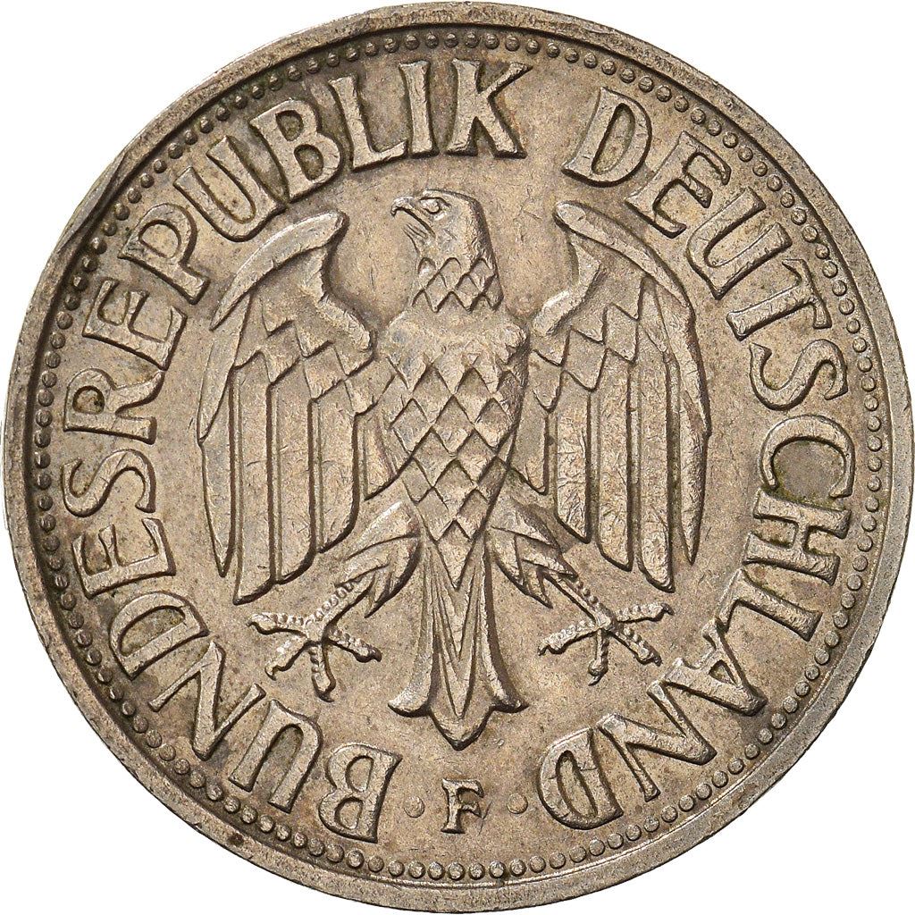 West German 1 Deutsche Mark Coin | KM110 | 1950 - 2001