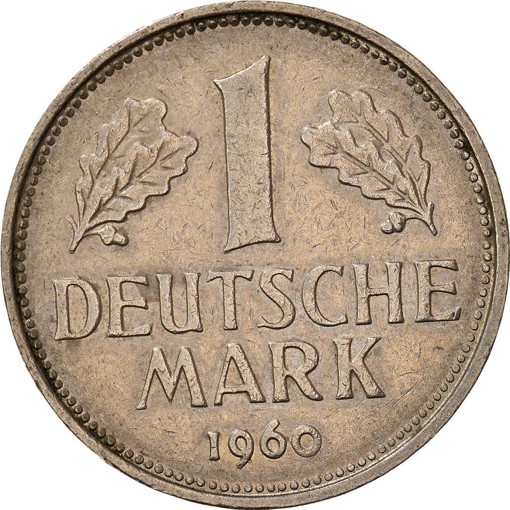 West German 1 Deutsche Mark Coin | KM110 | 1950 - 2001