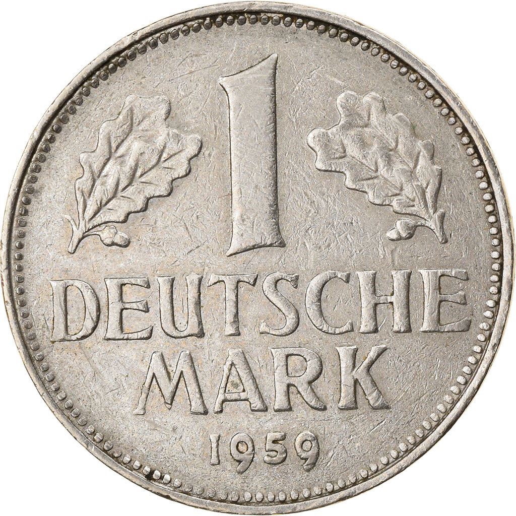 West German 1 Deutsche Mark Coin | KM110 | 1950 - 2001