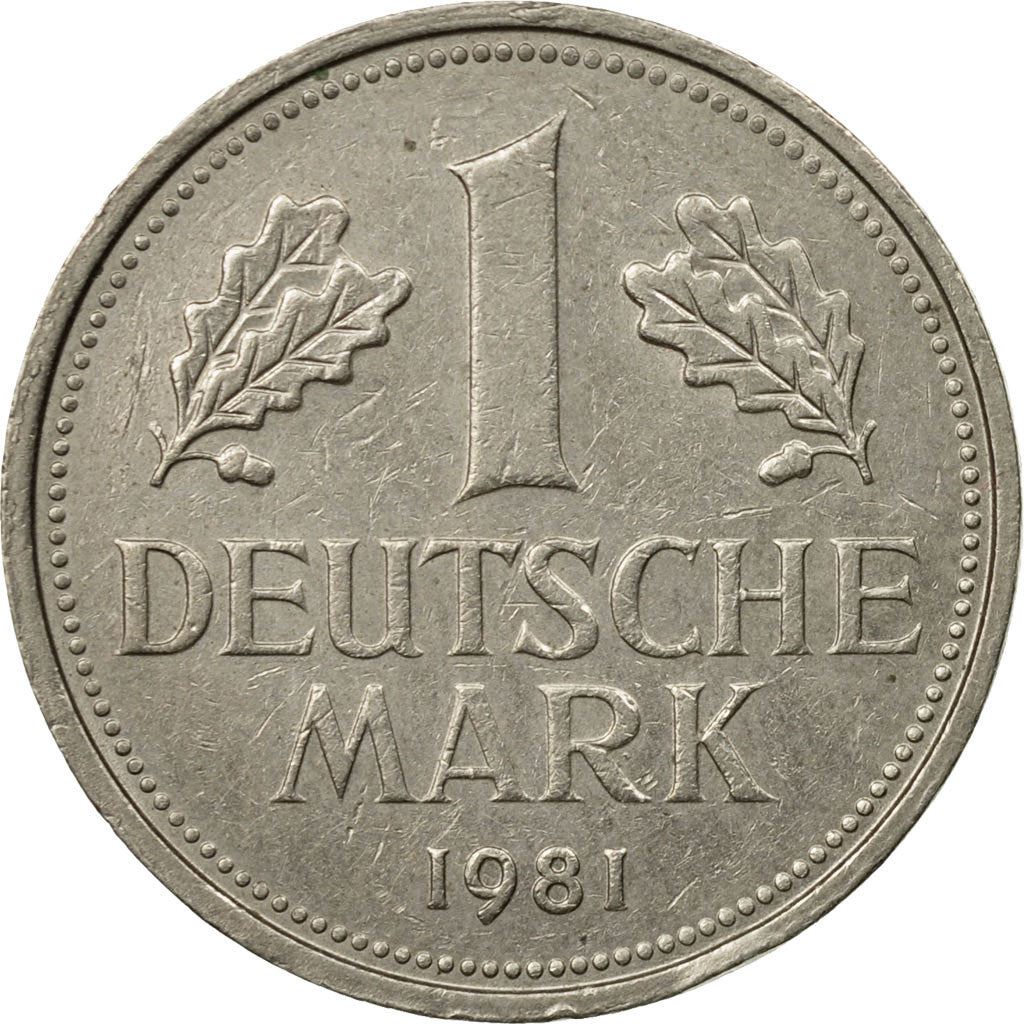 West German 1 Deutsche Mark Coin | KM110 | 1950 - 2001