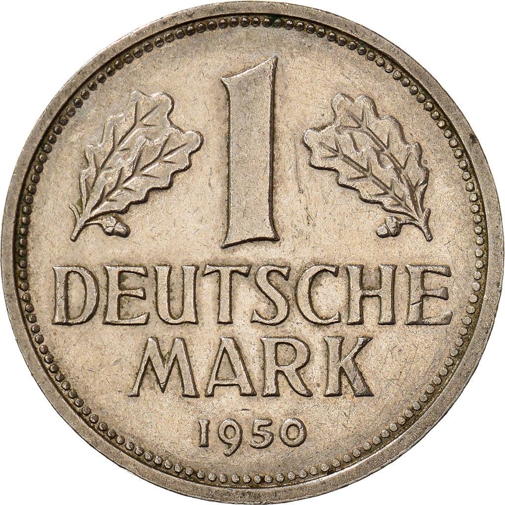 West German 1 Deutsche Mark Coin | KM110 | 1950 - 2001