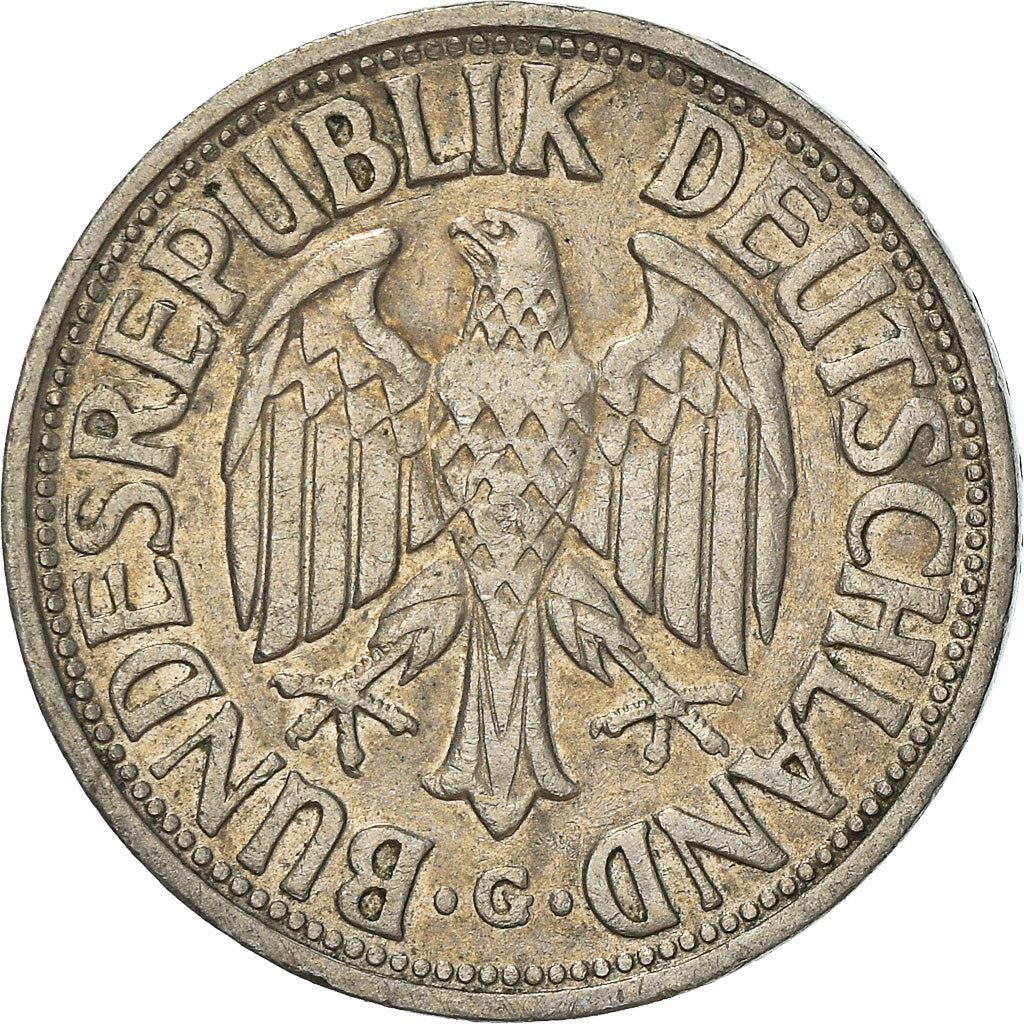 West German 1 Deutsche Mark Coin | KM110 | 1950 - 2001