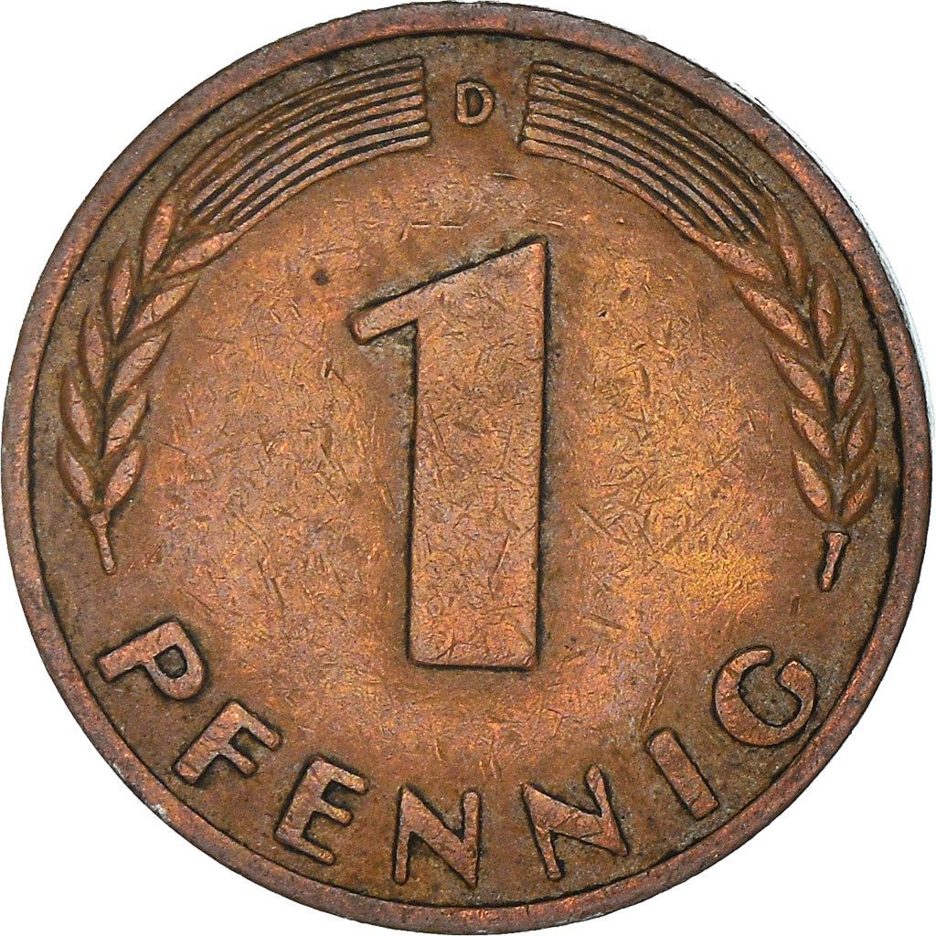 West German 1 Pfennig | KM105 | 1950 - 2001