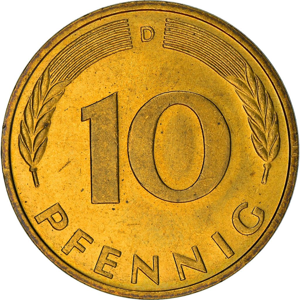 West German 10 Pfennig | KM108 | 1950 - 2001