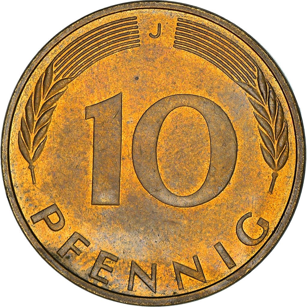 West German 10 Pfennig | KM108 | 1950 - 2001