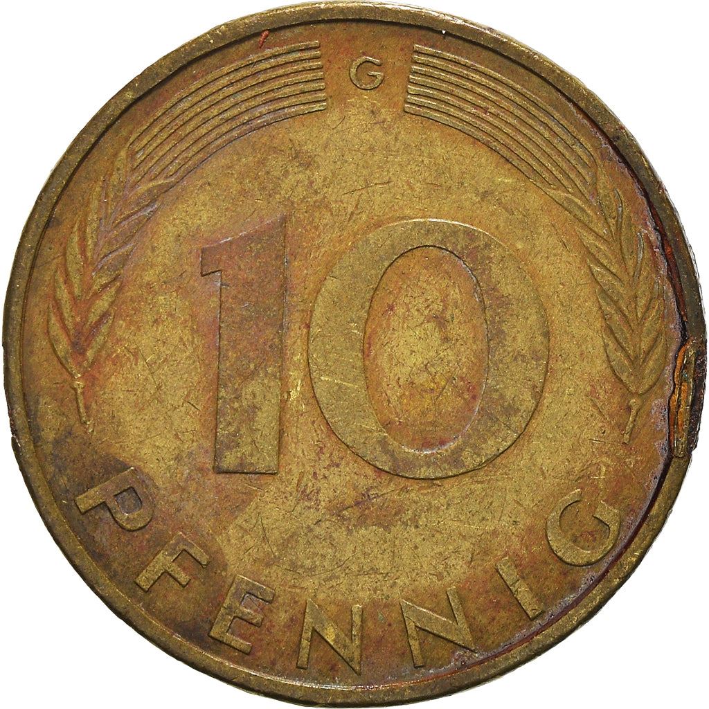 West German 10 Pfennig | KM108 | 1950 - 2001