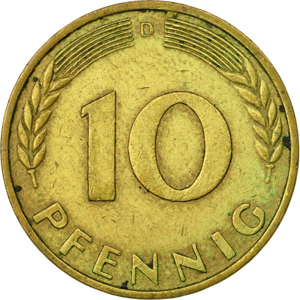 West German 10 Pfennig | KM108 | 1950 - 2001