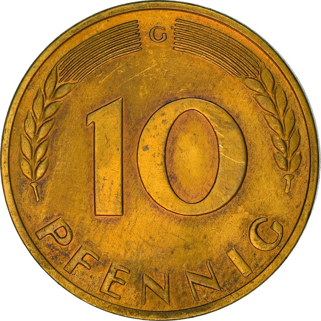 West German 10 Pfennig | KM108 | 1950 - 2001