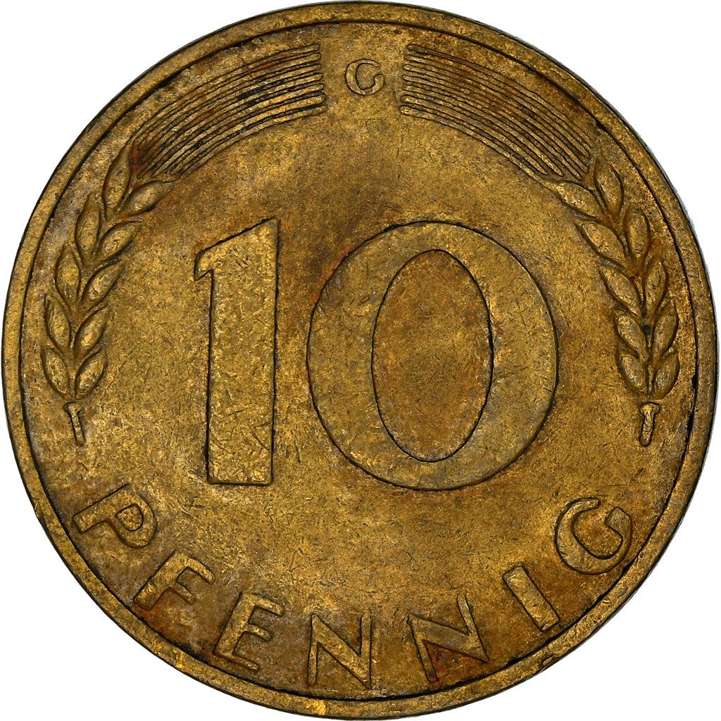 West German 10 Pfennig | KM108 | 1950 - 2001