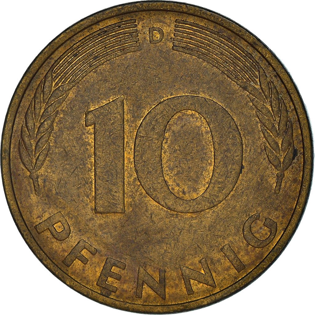 West German 10 Pfennig | KM108 | 1950 - 2001