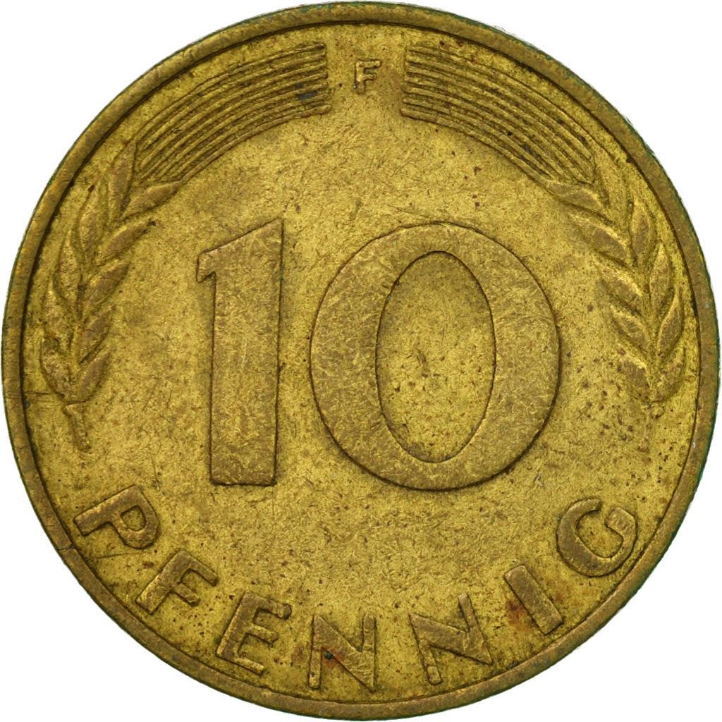 West German 10 Pfennig | KM108 | 1950 - 2001