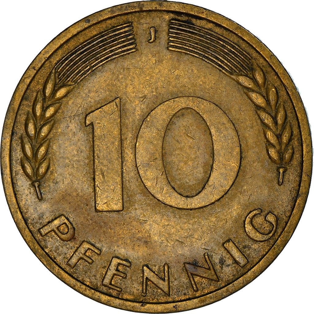 West German 10 Pfennig | KM108 | 1950 - 2001