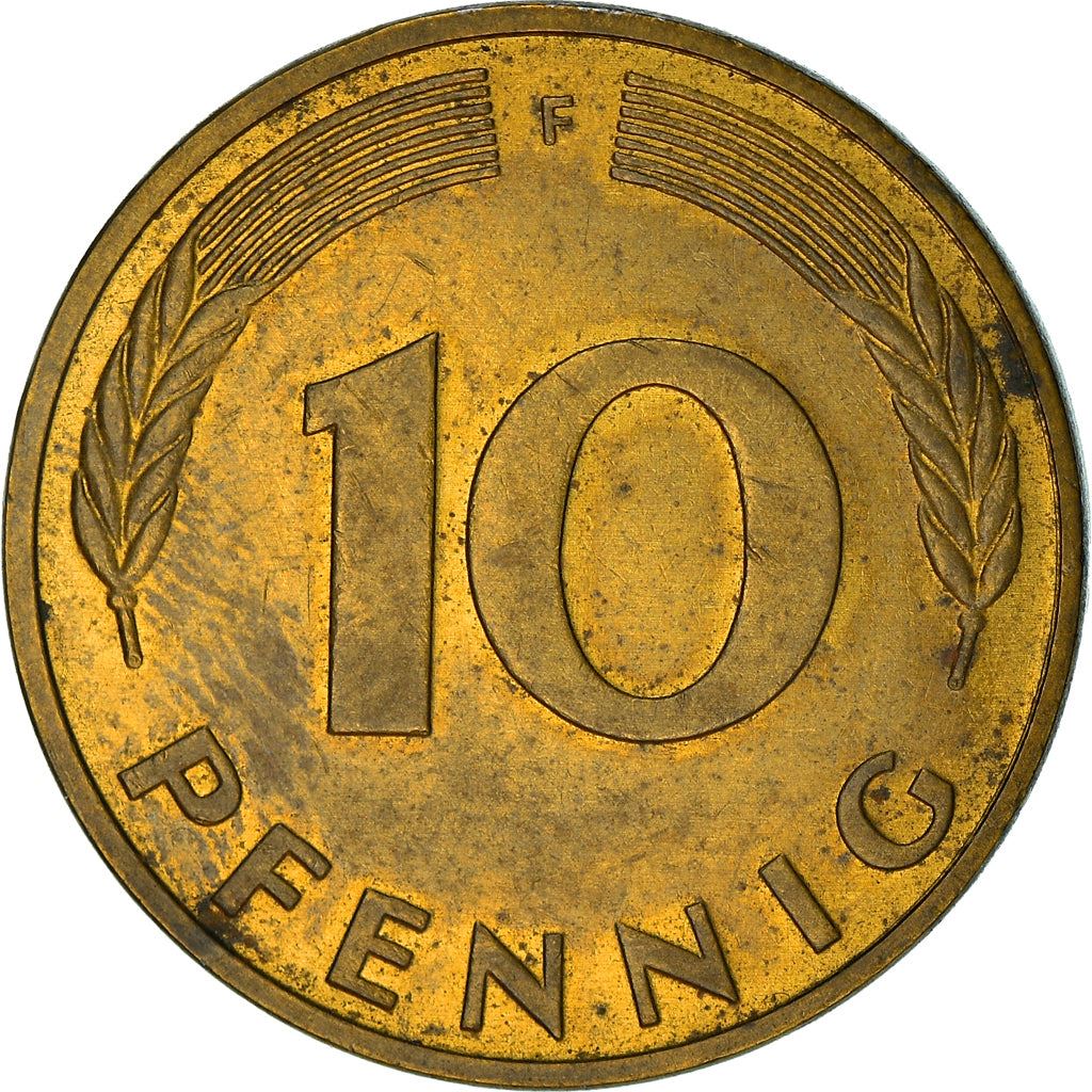 West German 10 Pfennig | KM108 | 1950 - 2001