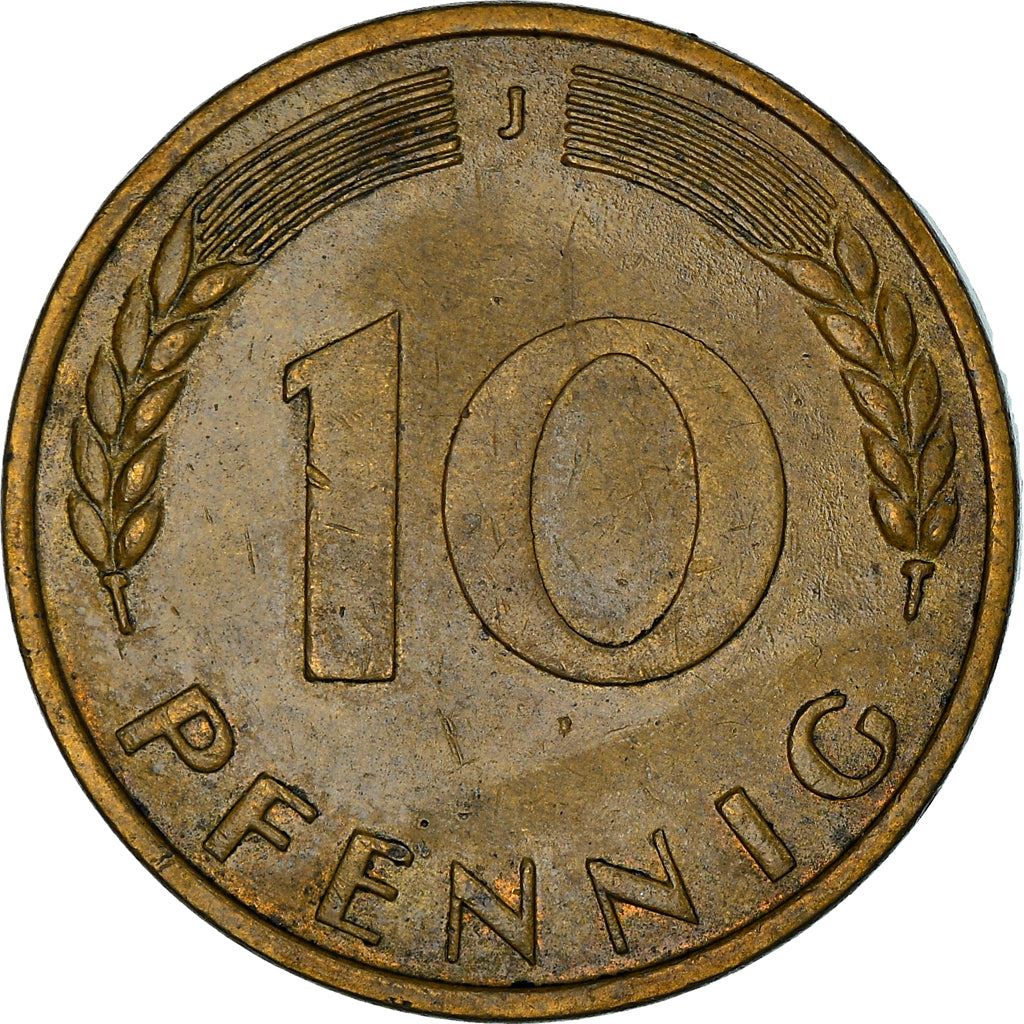 West German 10 Pfennig | KM108 | 1950 - 2001