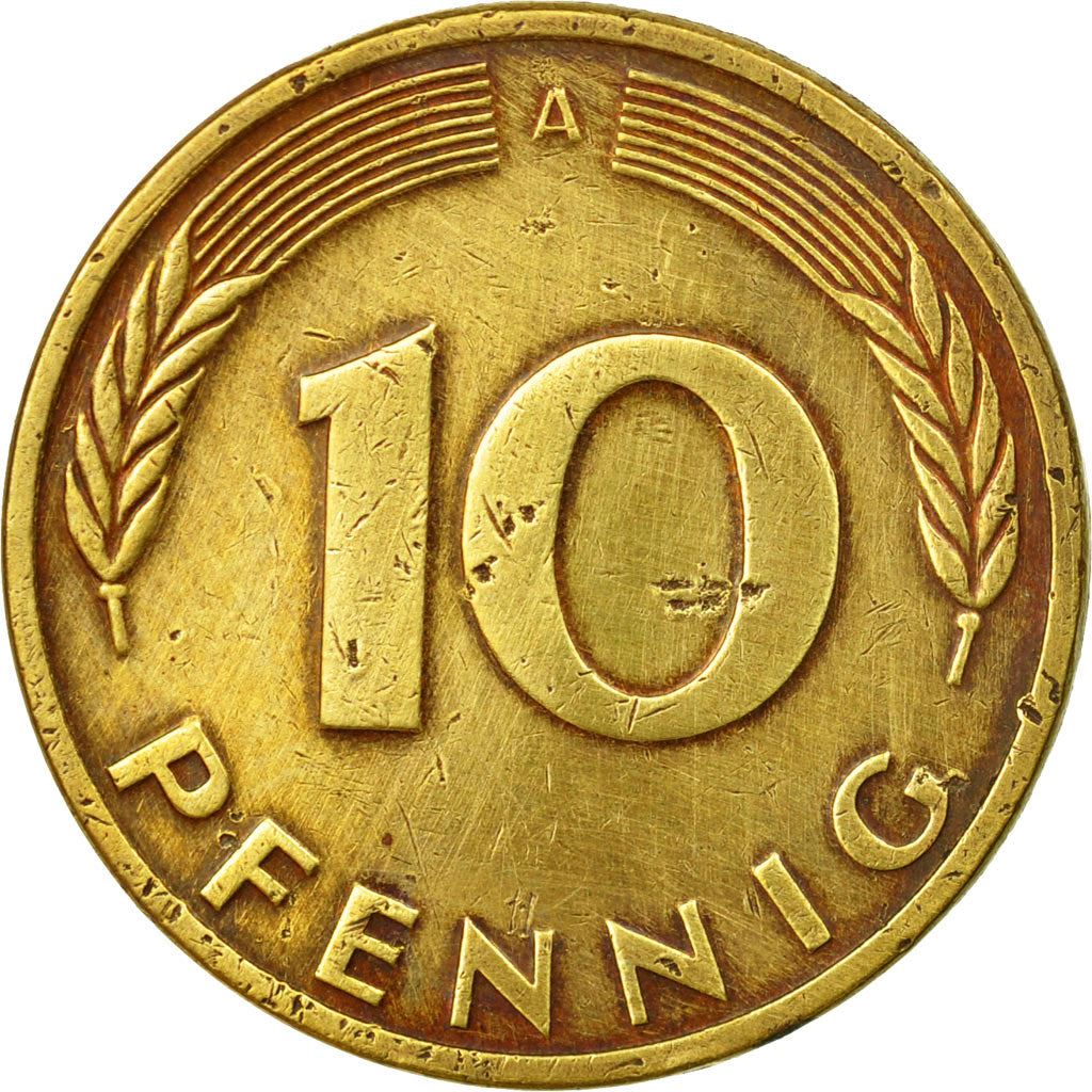 West German 10 Pfennig | KM108 | 1950 - 2001