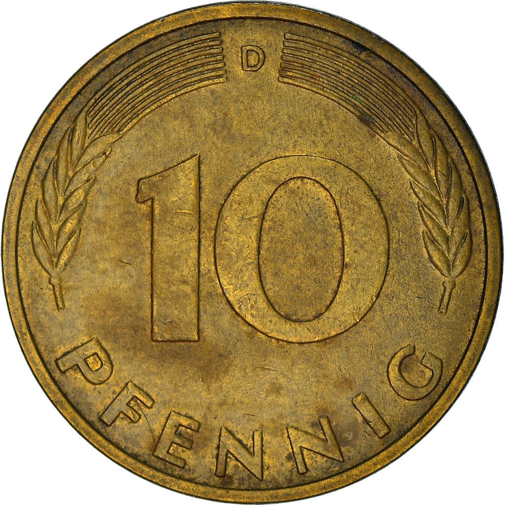 West German 10 Pfennig | KM108 | 1950 - 2001