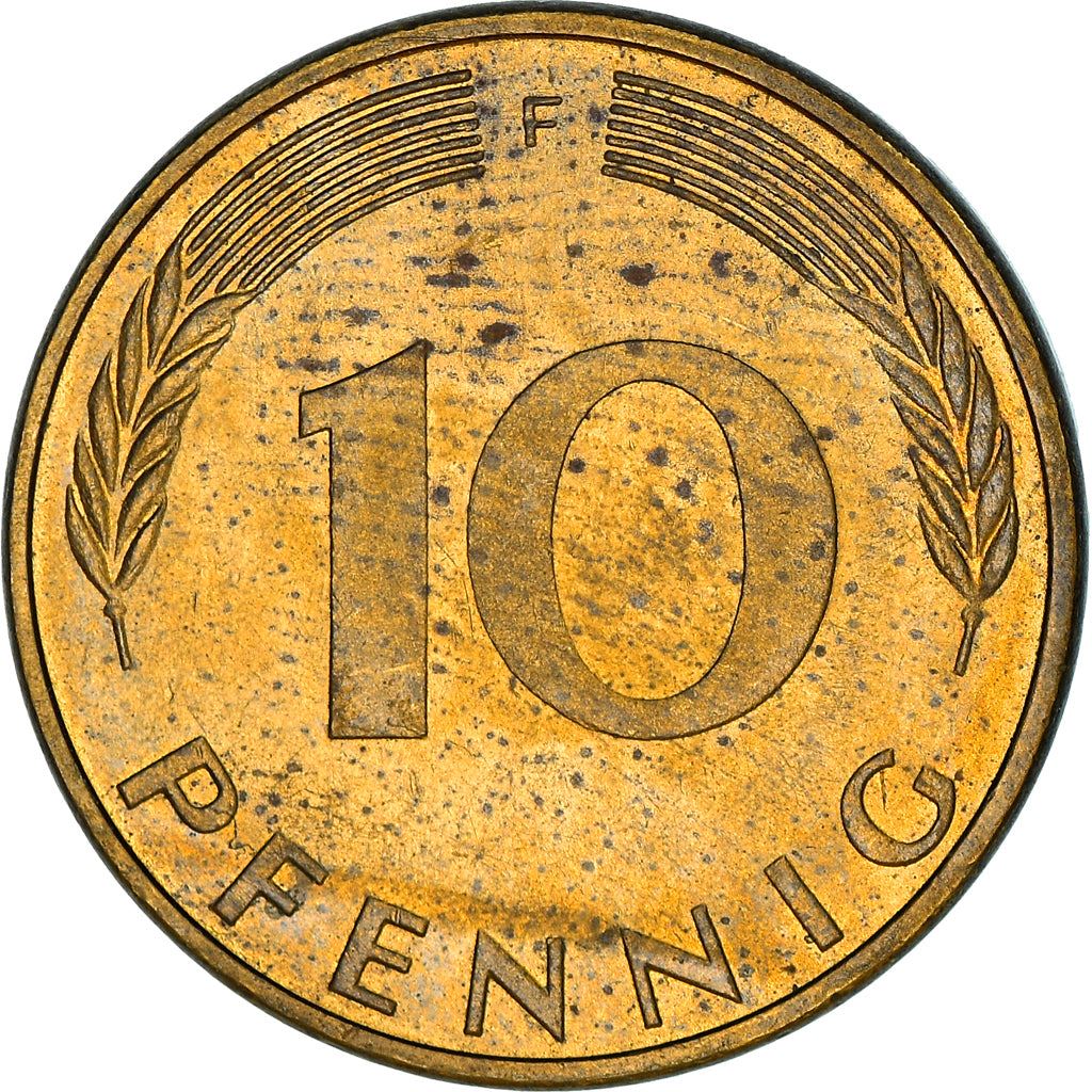 West German 10 Pfennig | KM108 | 1950 - 2001