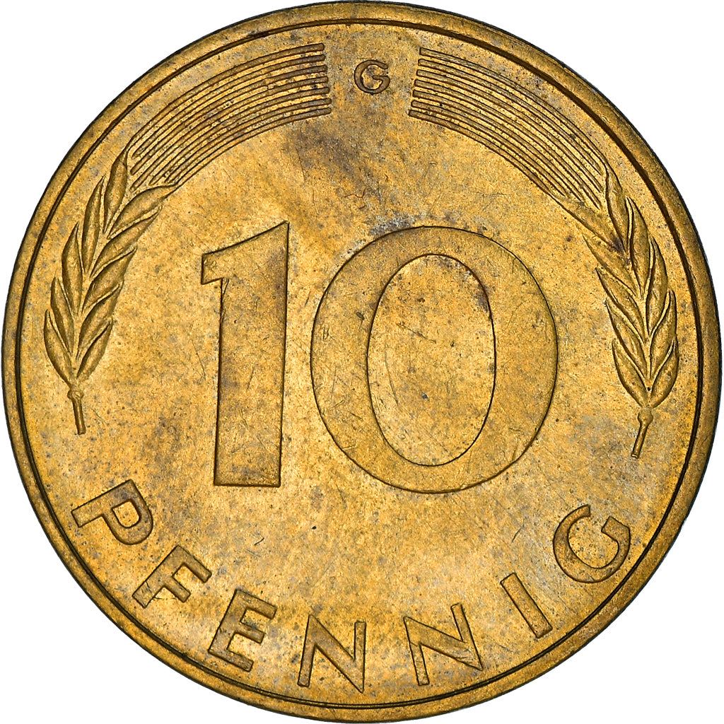 West German 10 Pfennig | KM108 | 1950 - 2001