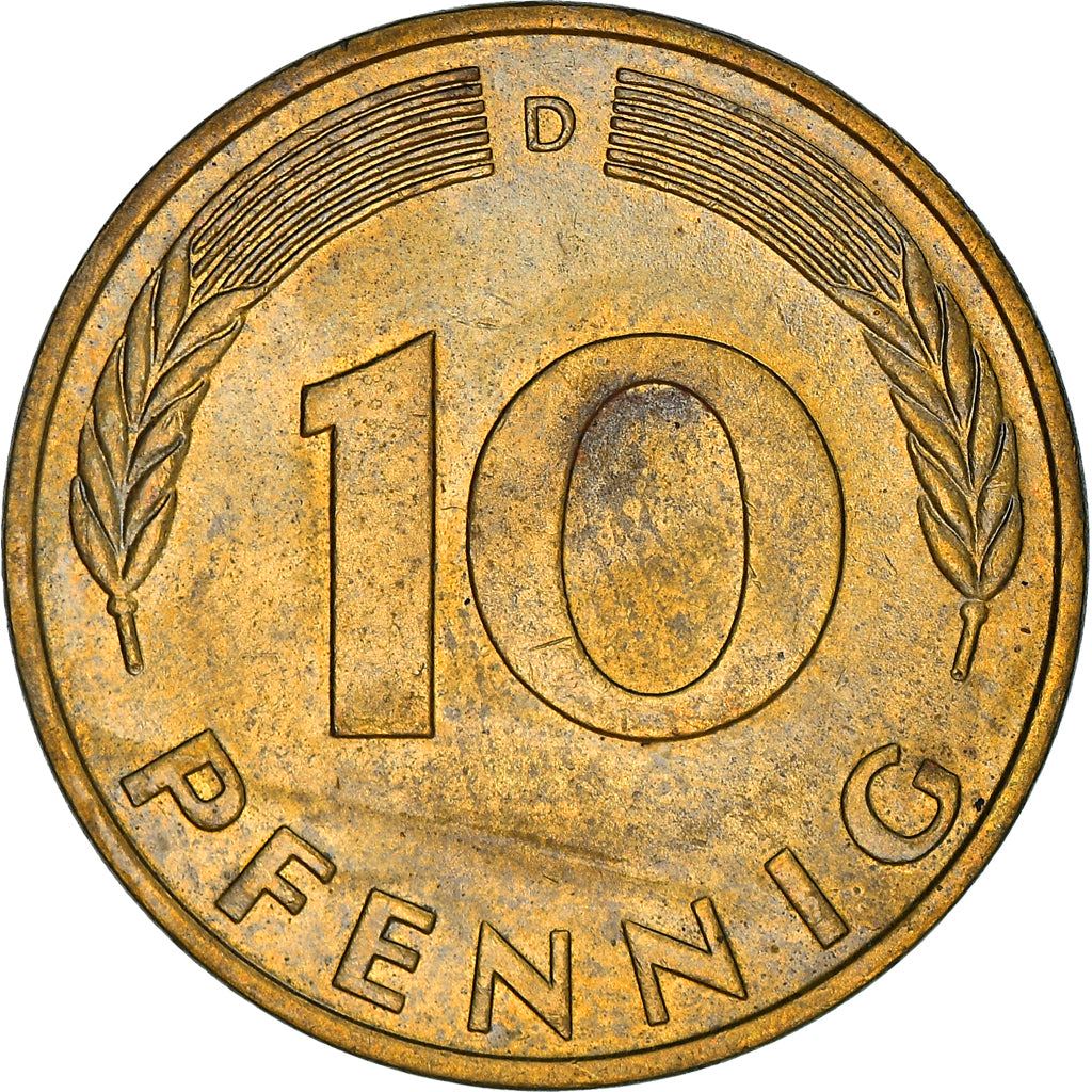 West German 10 Pfennig | KM108 | 1950 - 2001