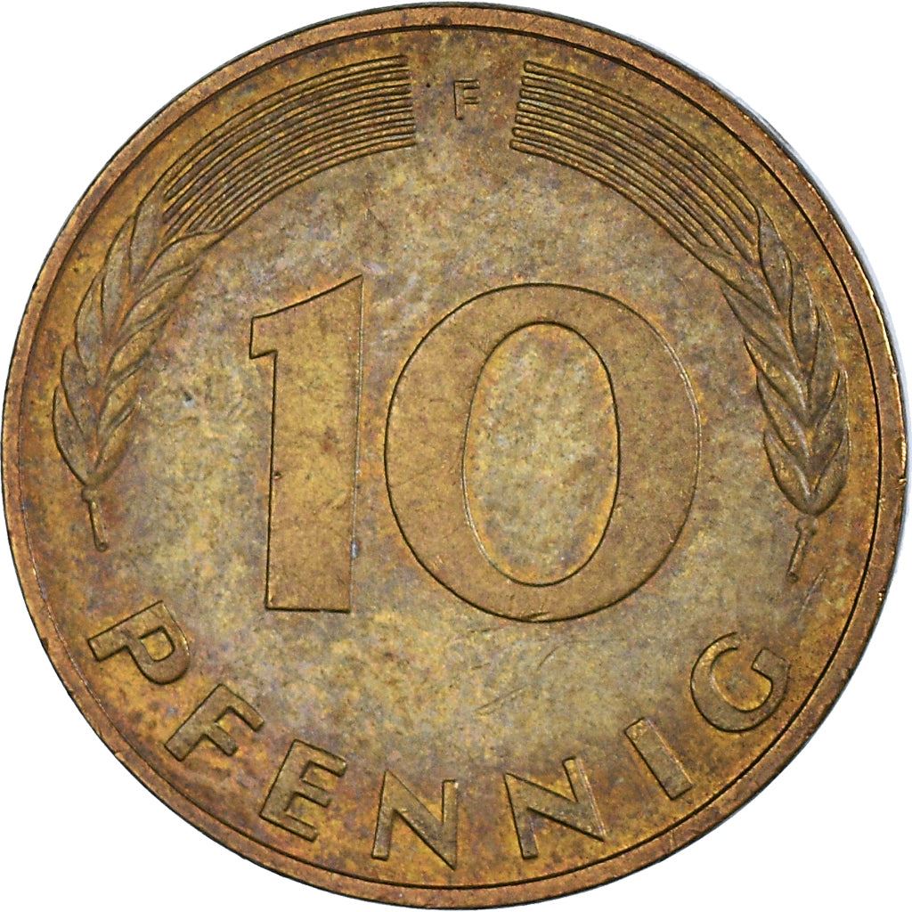 West German 10 Pfennig | KM108 | 1950 - 2001