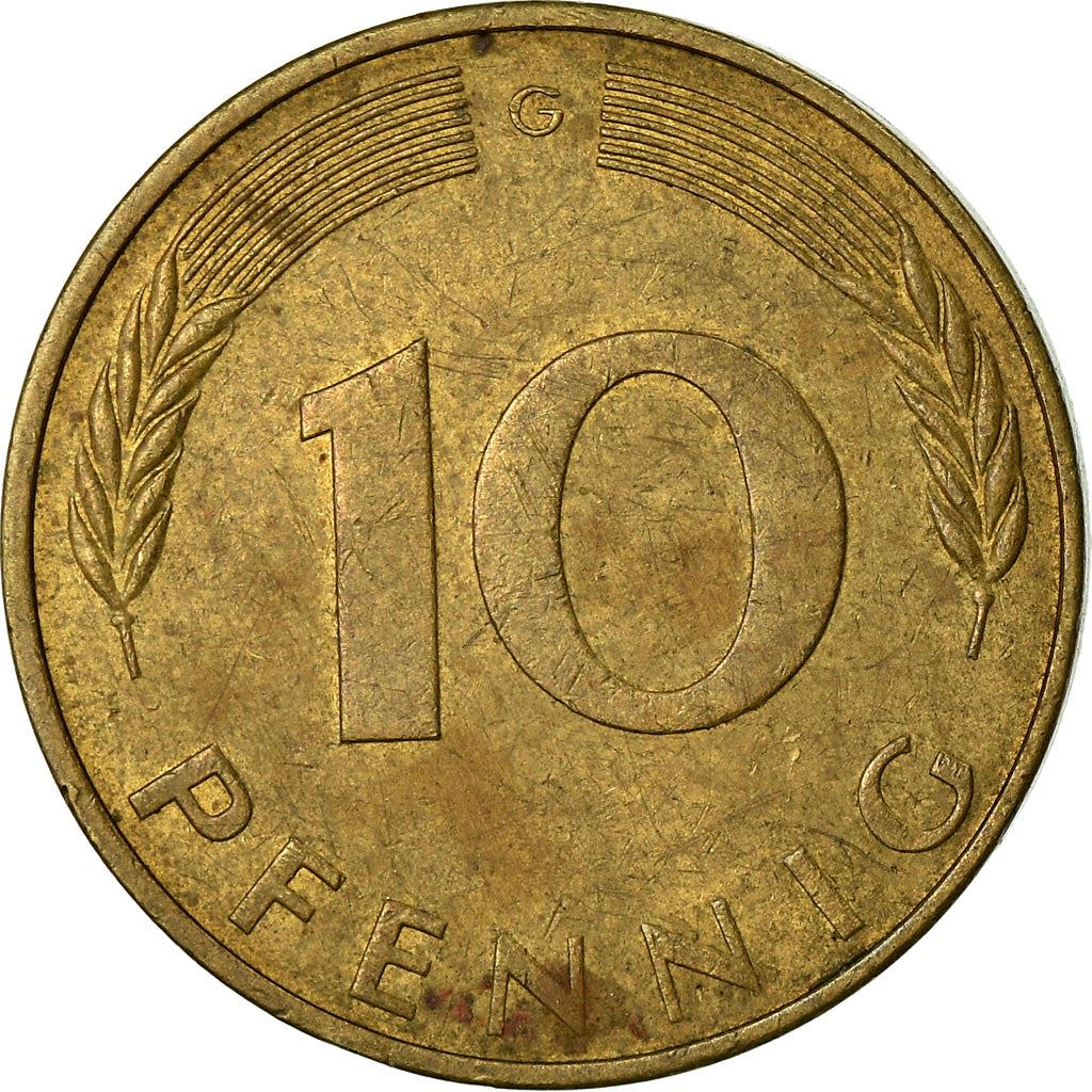 West German 10 Pfennig | KM108 | 1950 - 2001