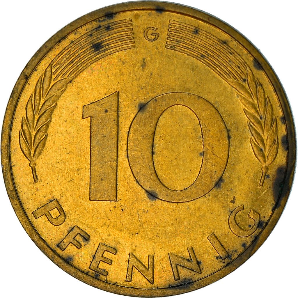 West German 10 Pfennig | KM108 | 1950 - 2001