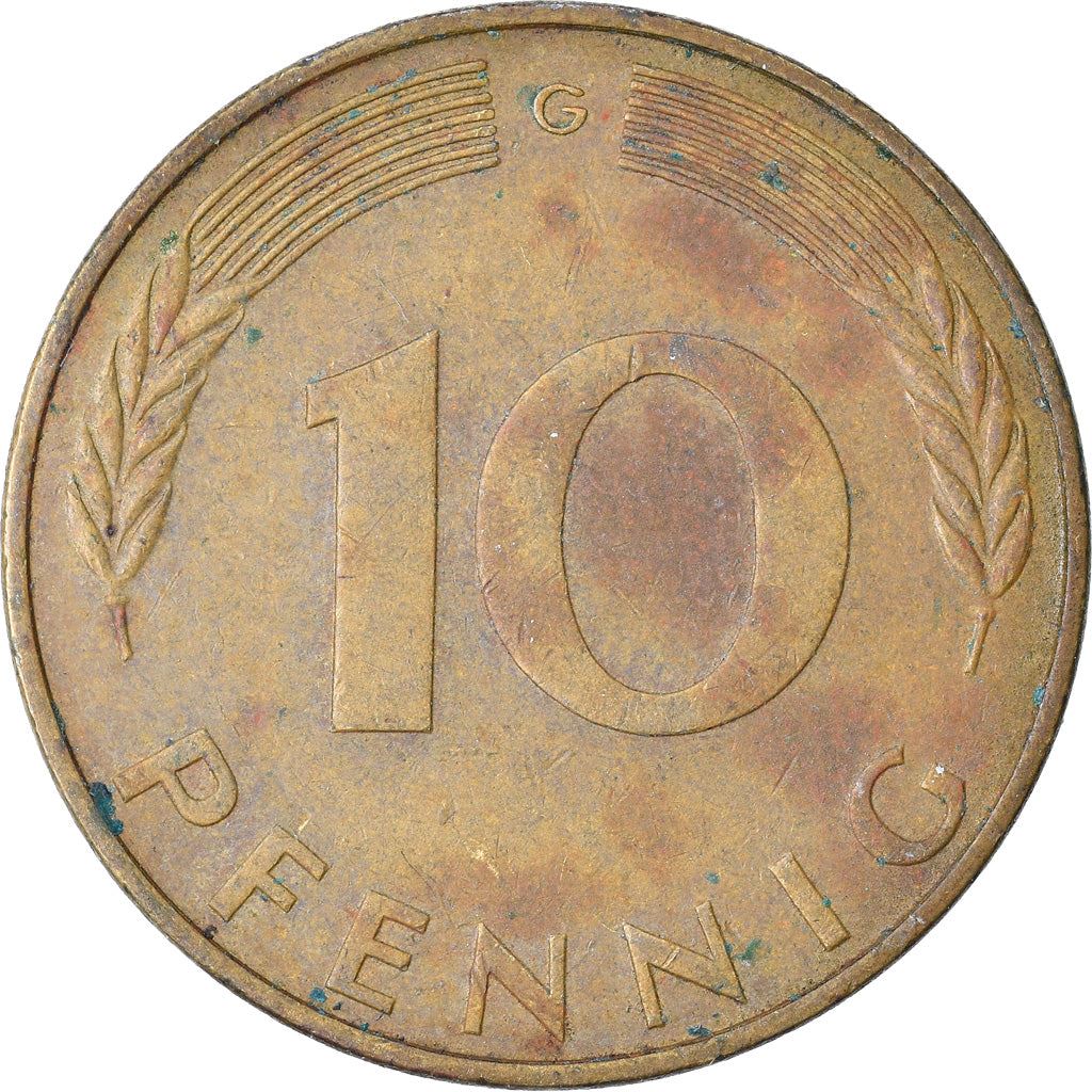 West German 10 Pfennig | KM108 | 1950 - 2001