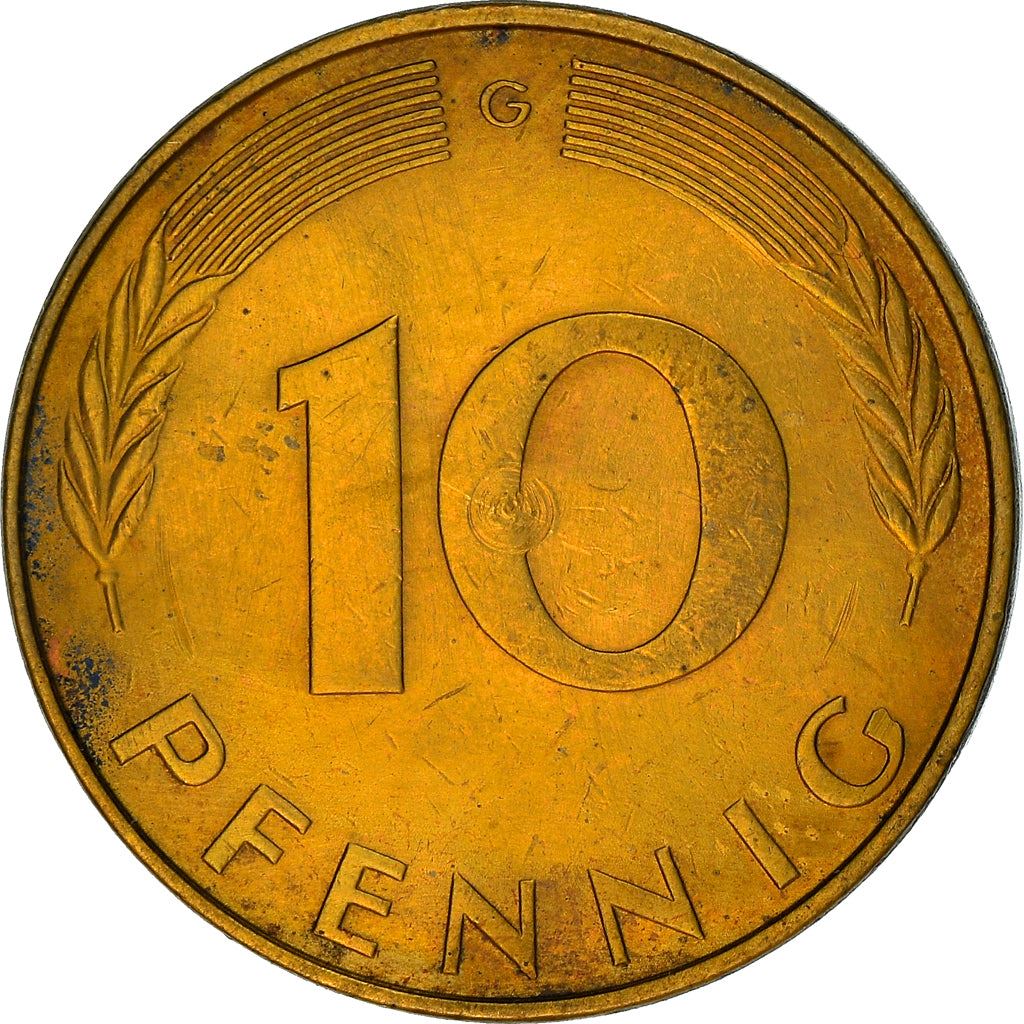 West German 10 Pfennig | KM108 | 1950 - 2001