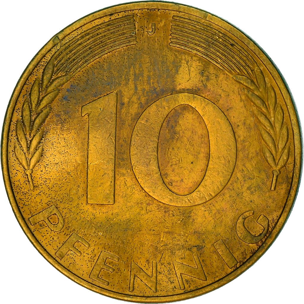 West German 10 Pfennig | KM108 | 1950 - 2001