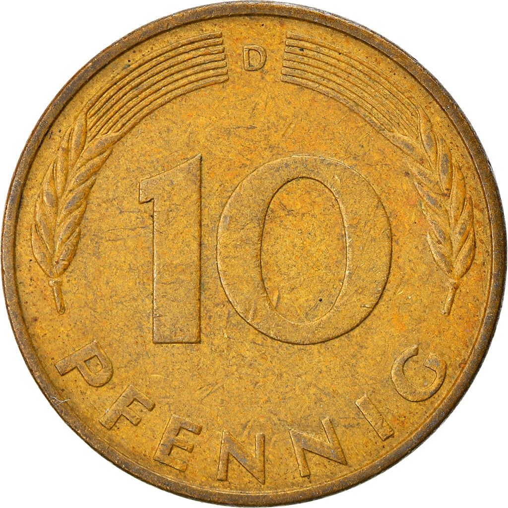 West German 10 Pfennig | KM108 | 1950 - 2001