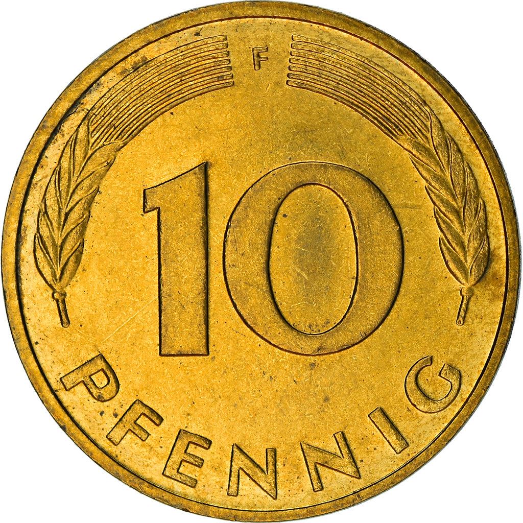 West German 10 Pfennig | KM108 | 1950 - 2001