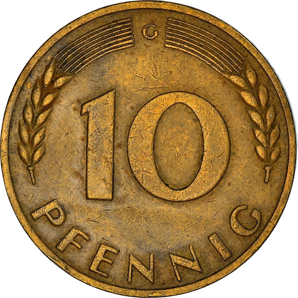 West German 10 Pfennig | KM108 | 1950 - 2001