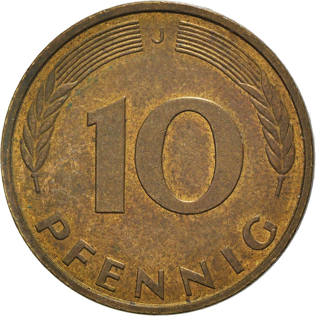 West German 10 Pfennig | KM108 | 1950 - 2001