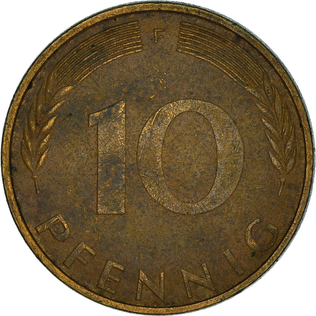 West German 10 Pfennig | KM108 | 1950 - 2001