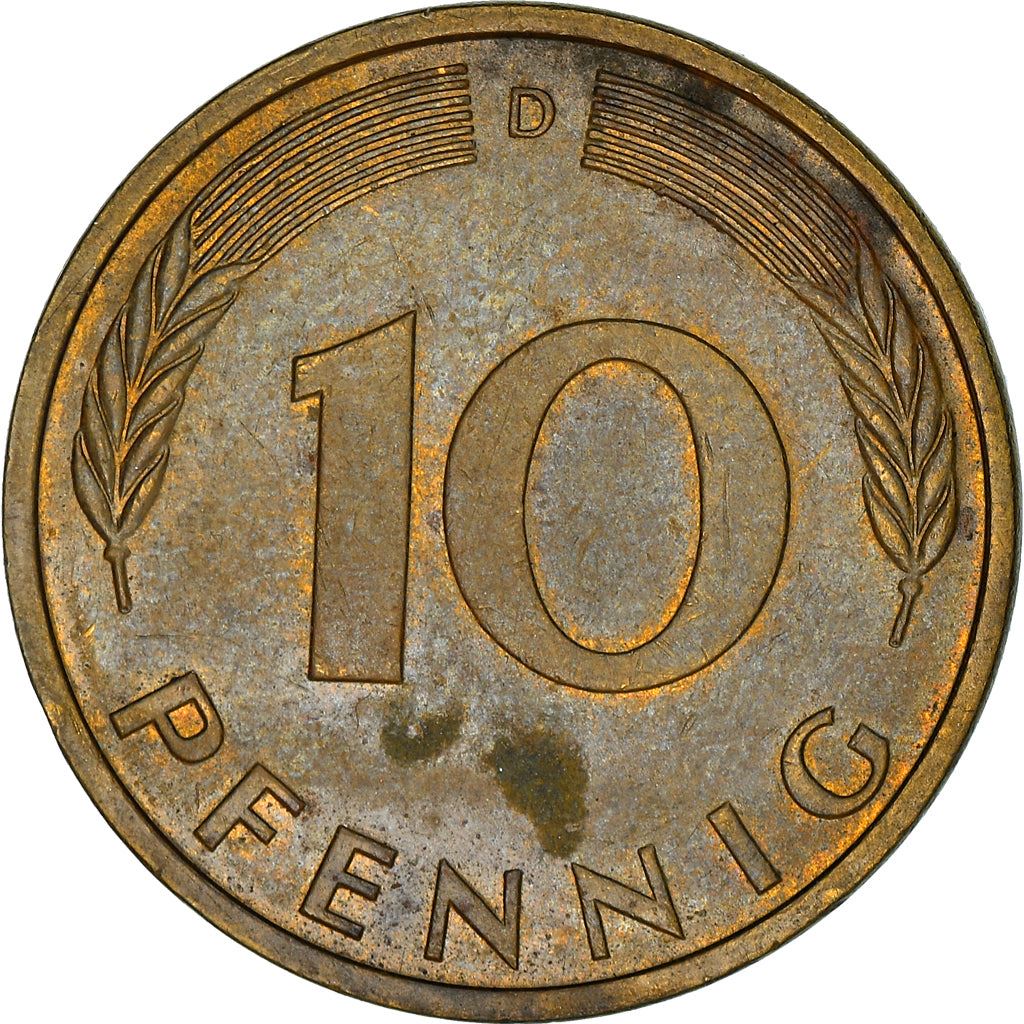 West German 10 Pfennig | KM108 | 1950 - 2001