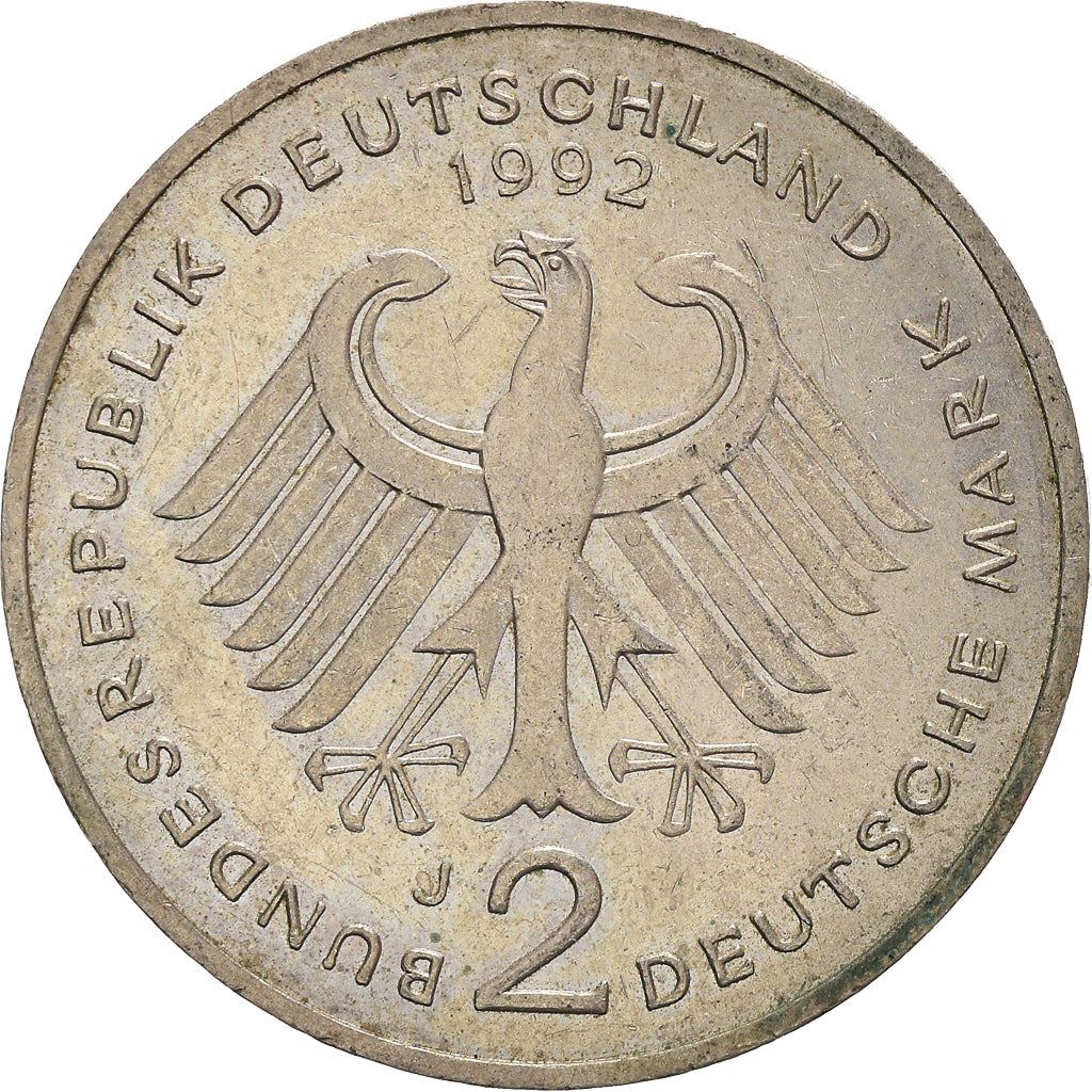 West German 2 Deutsche Mark Coin | Kurt Schumacher | KM149 | 1979 - 1993