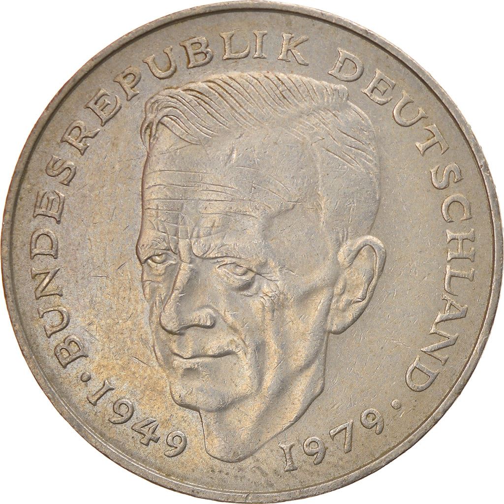 West German 2 Deutsche Mark Coin | Kurt Schumacher | KM149 | 1979 - 1993