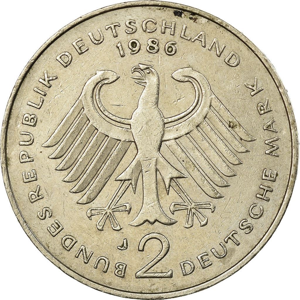 West German 2 Deutsche Mark Coin | Kurt Schumacher | KM149 | 1979 - 1993