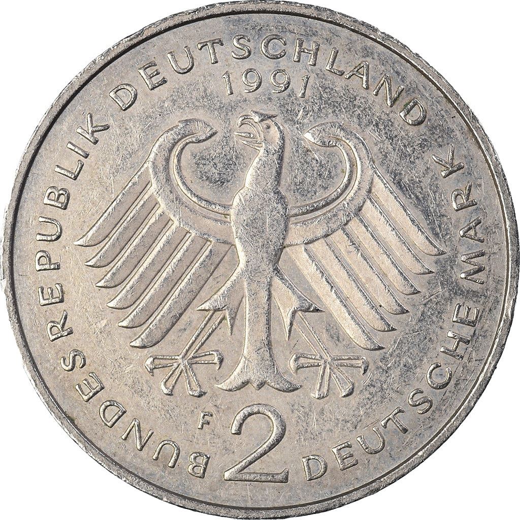 West German 2 Deutsche Mark Coin | Kurt Schumacher | KM149 | 1979 - 1993