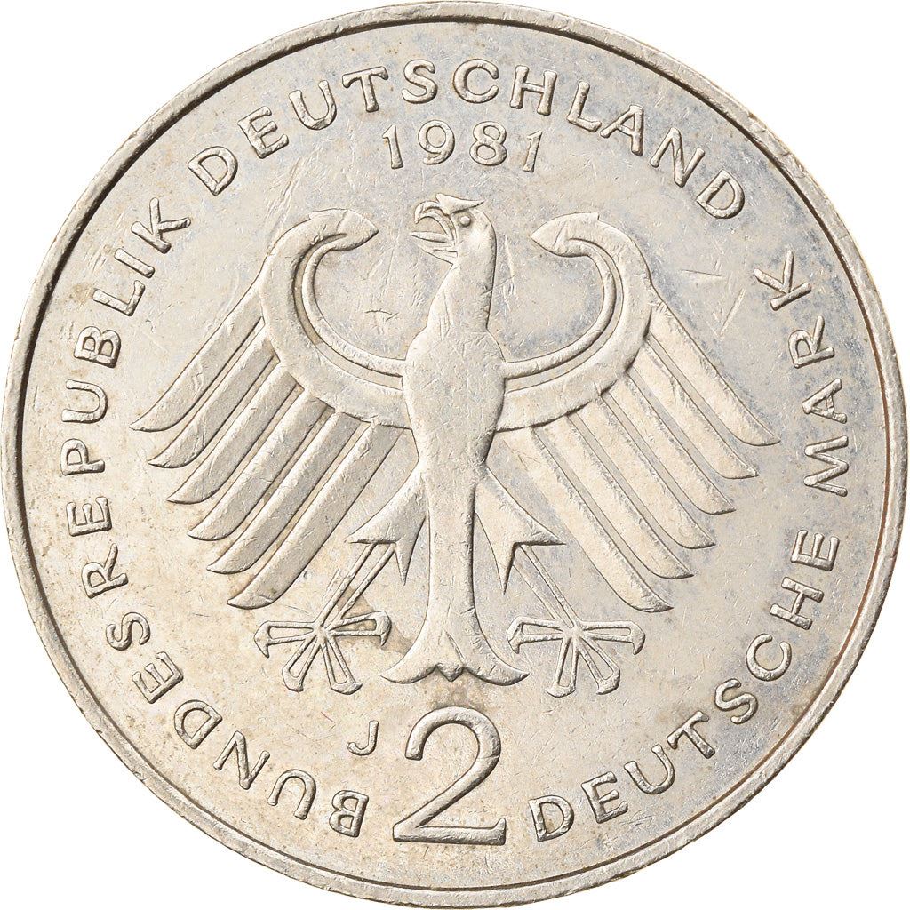 West German 2 Deutsche Mark Coin | Kurt Schumacher | KM149 | 1979 - 1993