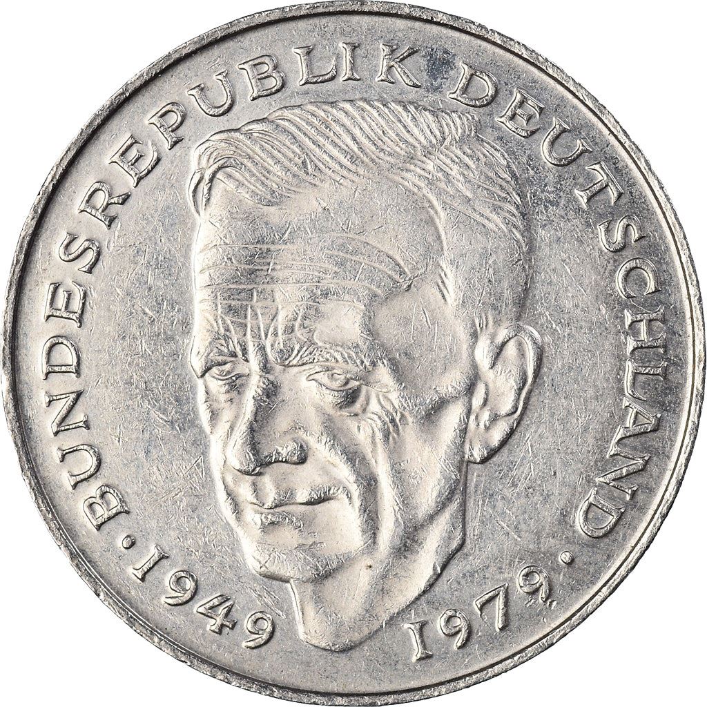 West German 2 Deutsche Mark Coin | Kurt Schumacher | KM149 | 1979 - 1993