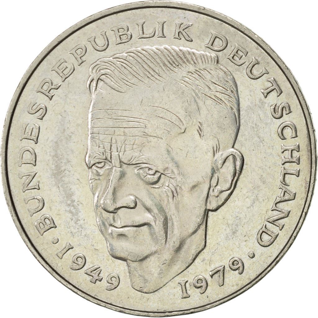 West German 2 Deutsche Mark Coin | Kurt Schumacher | KM149 | 1979 - 1993