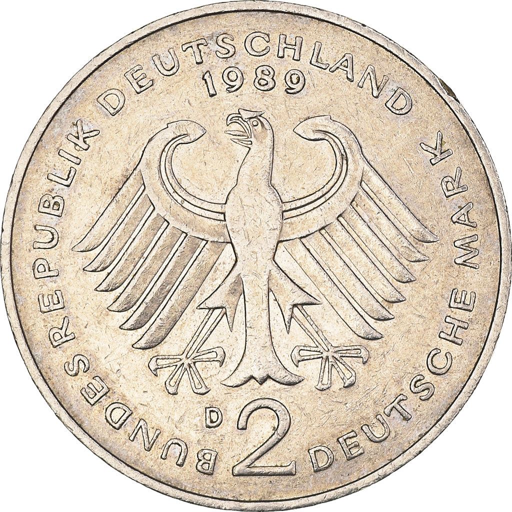 West German 2 Deutsche Mark Coin | Kurt Schumacher | KM149 | 1979 - 1993