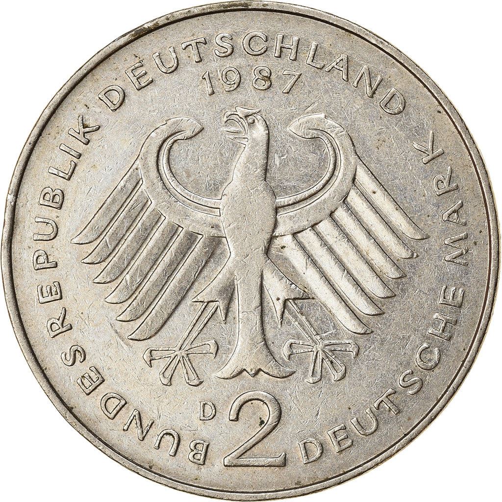 West German 2 Deutsche Mark Coin | Kurt Schumacher | KM149 | 1979 - 1993