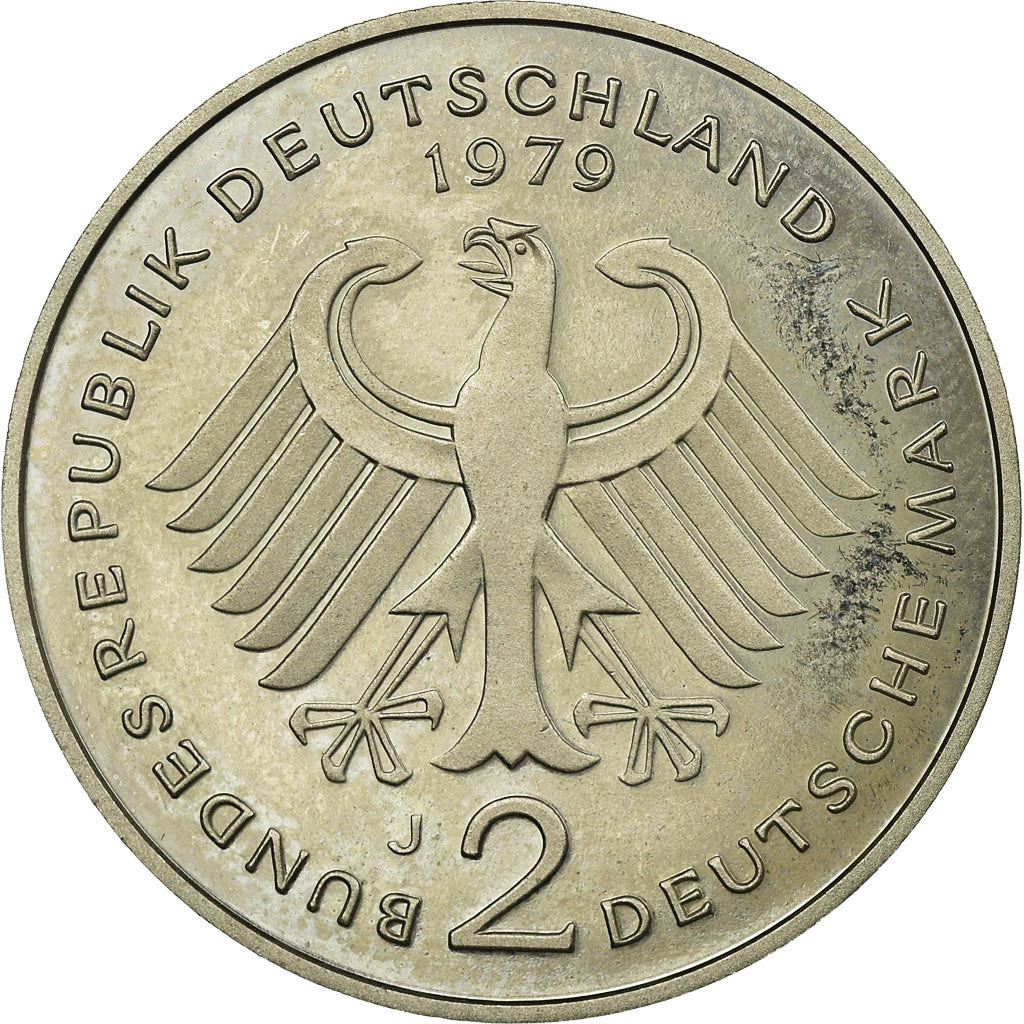 West German 2 Deutsche Mark Coin | Kurt Schumacher | KM149 | 1979 - 1993