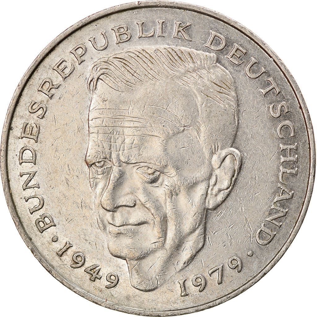 West German 2 Deutsche Mark Coin | Kurt Schumacher | KM149 | 1979 - 1993