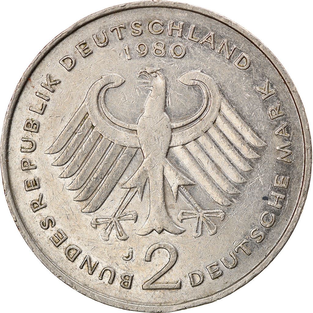 West German 2 Deutsche Mark Coin | Kurt Schumacher | KM149 | 1979 - 1993