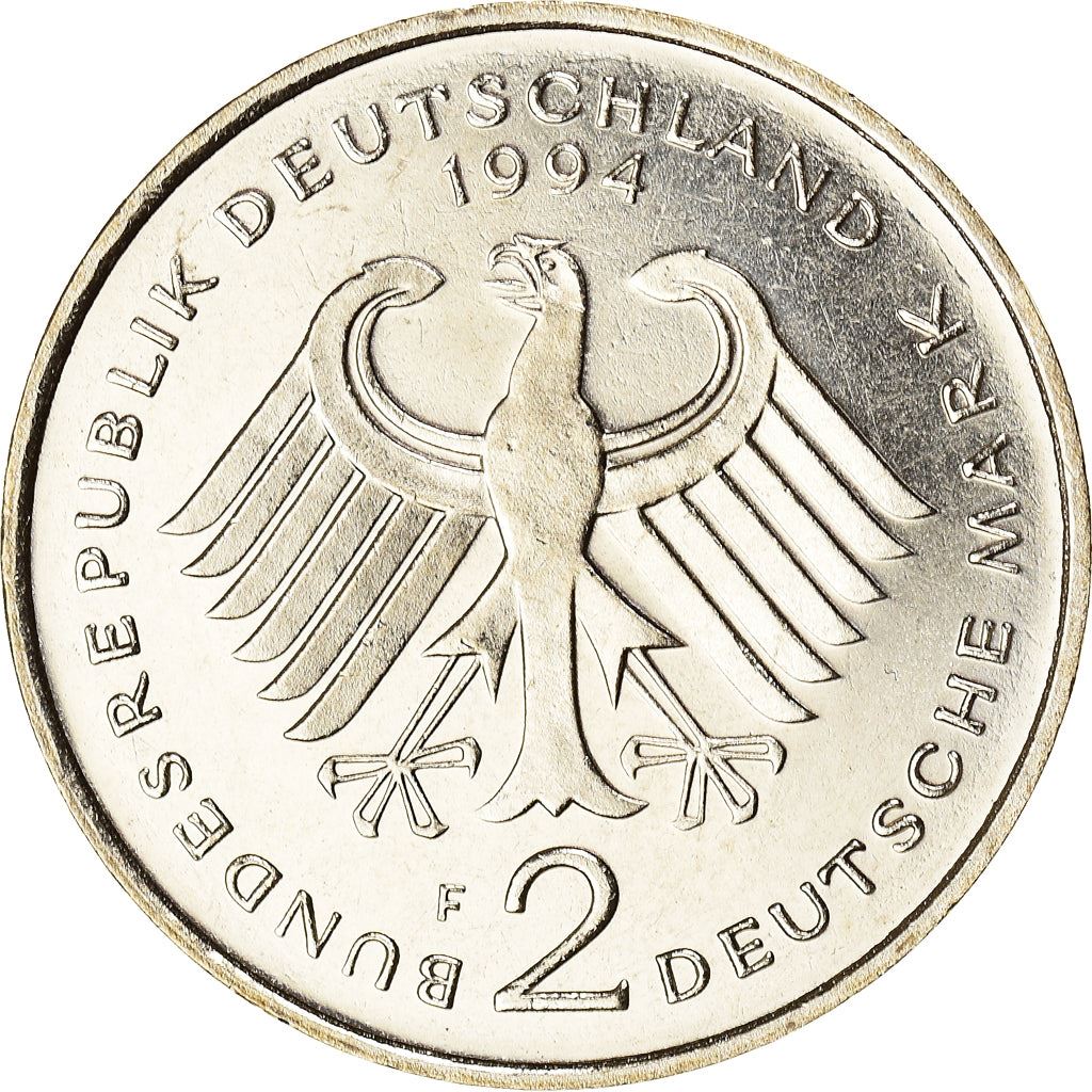 West German 2 Deutsche Mark Coin | Ludwig Erhard | KM170 | 1988 - 2001