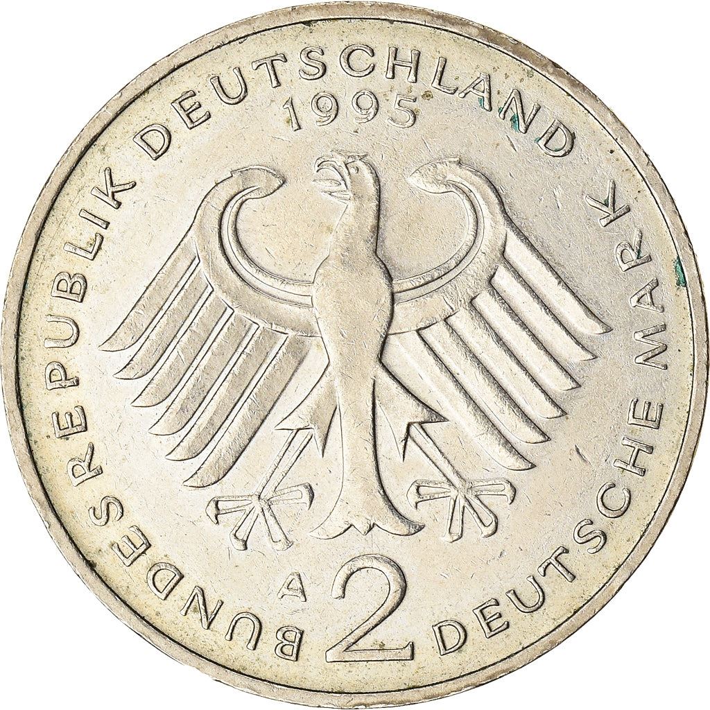 West German 2 Deutsche Mark Coin | Ludwig Erhard | KM170 | 1988 - 2001