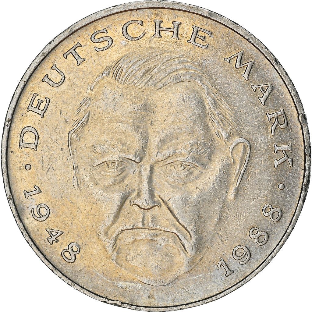 West German 2 Deutsche Mark Coin | Ludwig Erhard | KM170 | 1988 - 2001